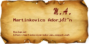 Martinkovics Adorján névjegykártya